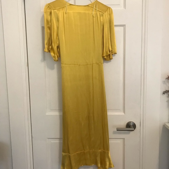 Yellow Ruffle Wrap Dress - Picture 6 of 6